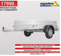 Baumax Přívěsný vozík np-3 nebrzděný nabídka