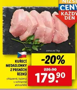 Lidl KUŘECÍ MEDAILONKY Z PRSNÍCH ŘÍZKŮ, cena za 1 kg nabídka