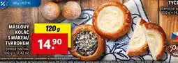 Lidl MÁSLOVÝ KOLÁČ S MÁKEM/TVAROHEM, 120g nabídka