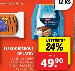 Lidl LÍSKOOŘÍŠKOVÉ OPLATKY, 300 g nabídka