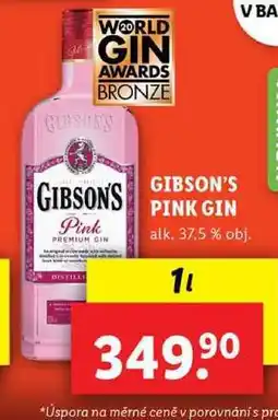 Lidl GIBSON'S PINK GIN, 1 l nabídka