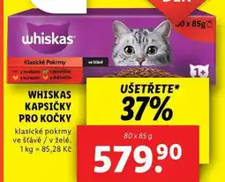 Lidl WHISKAS KAPSIČKY PRO KOČKY, 80x 85 g nabídka