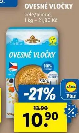 Lidl OVESNÉ VLOČKY, 500 g nabídka