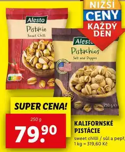 Lidl KALIFORNSKÉ PISTÁCIE, 250 g nabídka