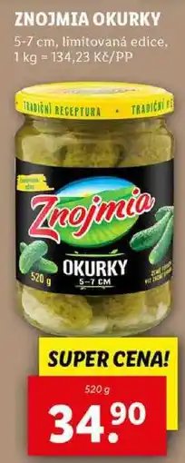 Lidl ZNOJMIA OKURKY 5-7 cm, 520 g nabídka