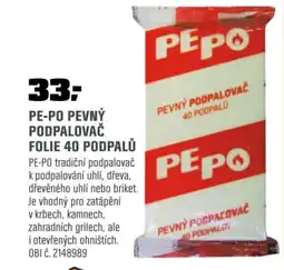 OBI Pe-po pevný podpalovač folie 40 podpalů nabídka