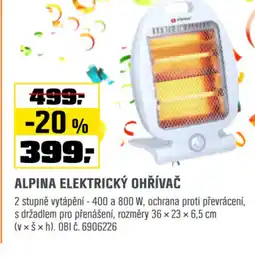 OBI Alpina elektrický ohřívač nabídka