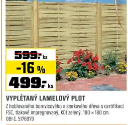 OBI Vyplétanỳ lamelový plot nabídka