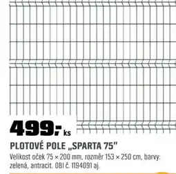 OBI Plotové pole „sparta 75" nabídka