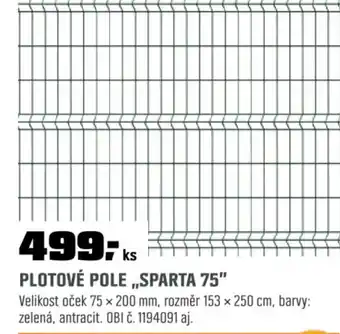OBI Plotové pole „sparta 75" nabídka