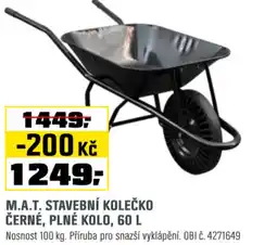 OBI M.a.t. stavební kolečko černé, plné kolo, 60 l nabídka