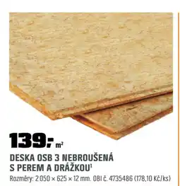 OBI Deska osb 3 nebroušená s perem a drážkou nabídka