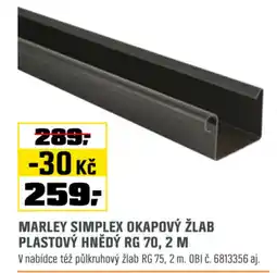 OBI Marley simplex okapový žlab plastový hnědý rg 70, 2 m nabídka
