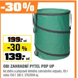 OBI Obi zahradní pytel pop up nabídka