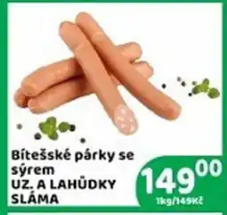 Brněnka Bítešské párky se sýrem nabídka