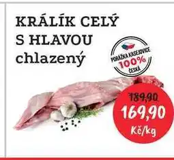 RABBIT řeznictví Králík chlazený, s hlavou 1 kg nabídka