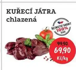 RABBIT řeznictví KUŘECÍ JÁTRA chlazená 1kg nabídka