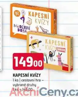 Terno KAPESNÍ KVÍZY KAPESNÍ KVIZY JUNIOR 1 ks cestovní hra vybrané druhy nabídka