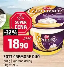 Terno Zott Cremore Duo 190g nabídka