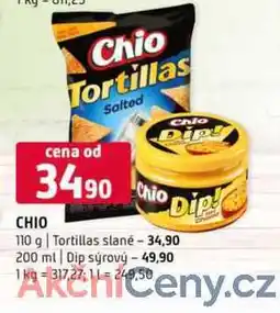 Terno CHIO 110 g Tortillas slané 200 ml Dip sýrový nabídka