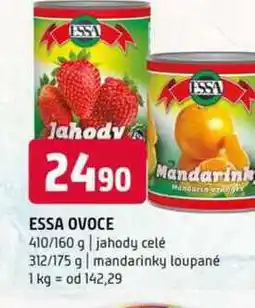 Terno ESSA OVOCE 410/160 g jahody celé Mandarin oran 312/175 g mandarinky loupané nabídka