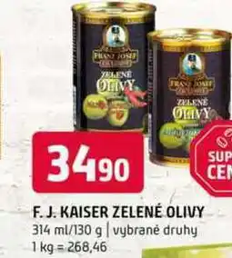 Terno F. J. KAISER ZELENÉ OLIVY 314 ml/130 g vybrané druhy nabídka
