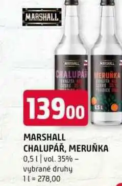 Terno MARSHALL CHALUPÁŘ, MERUŇKA 0,5l vol. 35% vybrané druhy nabídka