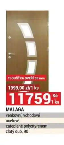 Merkury Market Malaga venkovní, vchodové ocelové zateplené polystyrenem zlatý dub nabídka