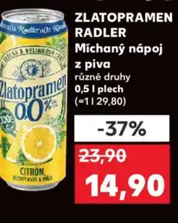 Kaufland ZLATOPRAMEN RADLER Míchaný nápoj z piva nabídka