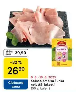 Tesco KRÁSNO AMÁLKA, ŠUNKA NEJVYŠŠÍ JAKOSTI nabídka
