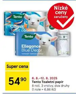 Tesco Tento toaletní papír nabídka