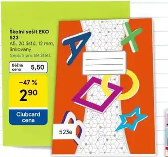 Tesco Školní sešit EKO 523 nabídka