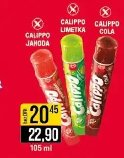 Jip Calippo Jahoda, Calippo Limetka, Calippo Cola nabídka