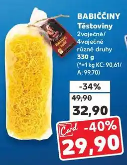 Kaufland Babiččiny těstoviny nabídka