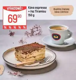 Globus Káva espresso + řez Tiramisu 150 g nabídka