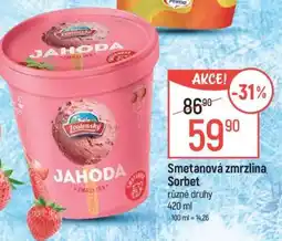 Globus Smetanová zmrzlina, Sorbet nabídka
