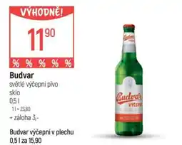 Globus Budvar světlé výčepní pivo sklo 0,5 l nabídka