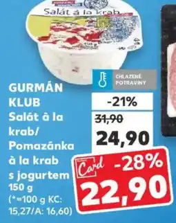 Kaufland GURMÁN KLUB Salát à la krab/ Pomazánka à la krab s jogurtem nabídka