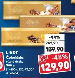 Kaufland LINDT Čokoláda nabídka
