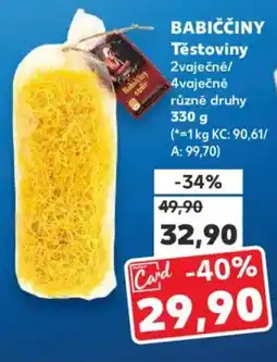 Kaufland Babiččiny těstoviny nabídka