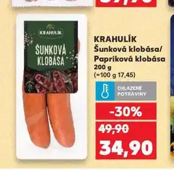 Kaufland Krahulík papriková klobása nabídka
