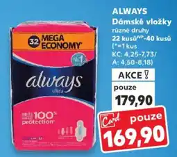 Kaufland ALWAYS Dámské vložky nabídka