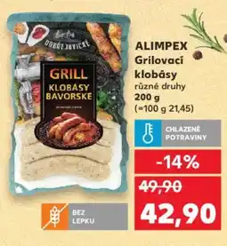 Kaufland Alimpex grilovací klobásy nabídka