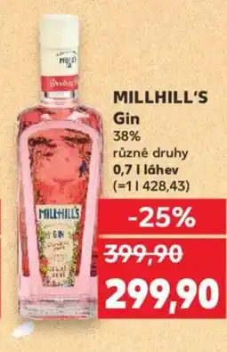 Kaufland MILLHILL'S Gin nabídka
