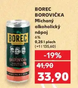 Kaufland BOREC BOROVIČKA Míchaný alkoholický nápoj nabídka