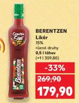Kaufland BERENTZEN Likér nabídka