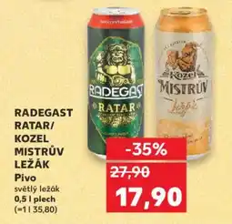 Kaufland Radegast ratar/ kozel mistrův ležák pivo nabídka