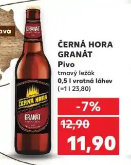 Kaufland ČERNÁ HORA GRANÁT Pivo nabídka