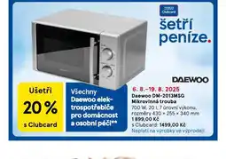 Tesco Daewoo mikrovlnná trouba nabídka