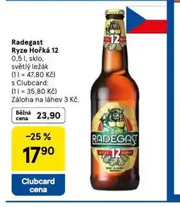 Tesco Pivo radegast ryze hořká 12 nabídka